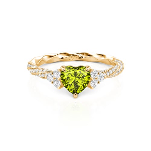 Jeulia Custom Twisted Heart Engagement Ring With Side Stone
