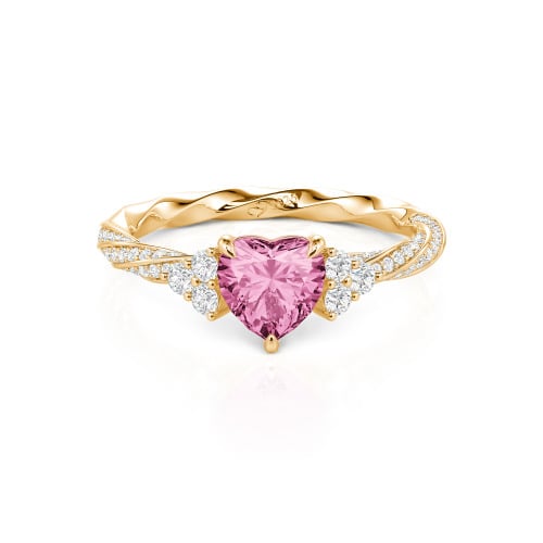 Jeulia Custom Twisted Heart Engagement Ring With Side Stone