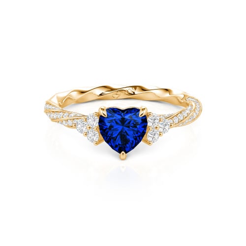 Jeulia Custom Twisted Heart Engagement Ring With Side Stone