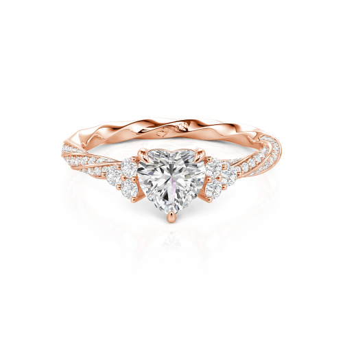 Jeulia Custom Twisted Heart Engagement Ring With Side Stone