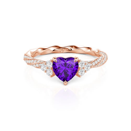 Jeulia Custom Twisted Heart Engagement Ring With Side Stone
