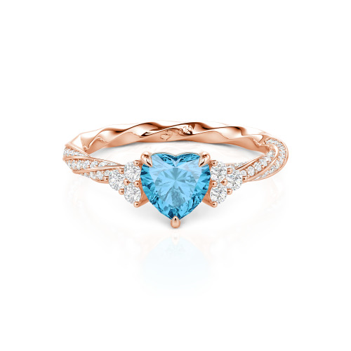 Jeulia Custom Twisted Heart Engagement Ring With Side Stone
