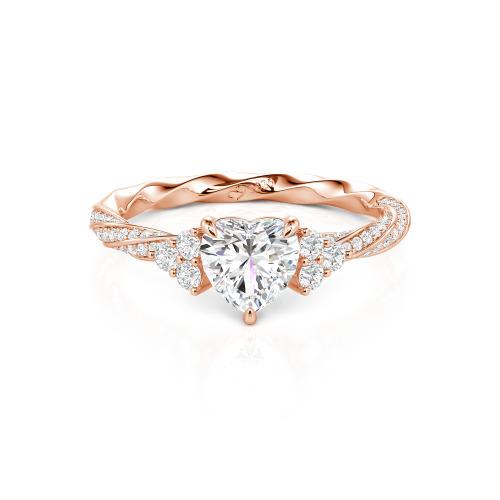 Jeulia Custom Twisted Heart Engagement Ring With Side Stone