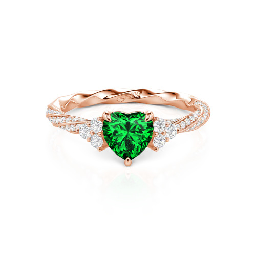 Jeulia Custom Twisted Heart Engagement Ring With Side Stone