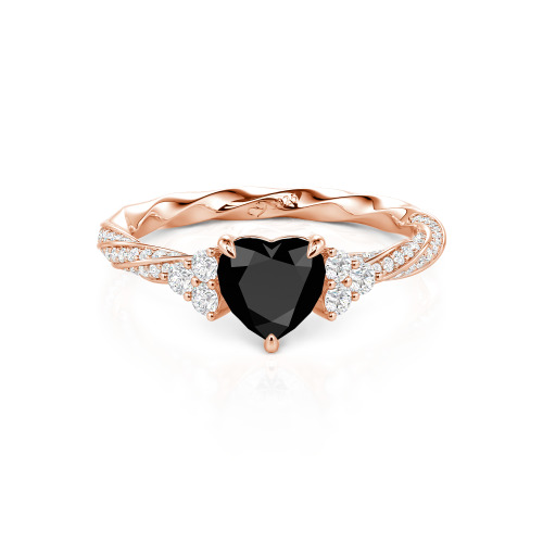Jeulia Custom Twisted Heart Engagement Ring With Side Stone