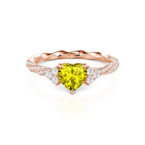 Jeulia Custom Twisted Heart Engagement Ring With Side Stone