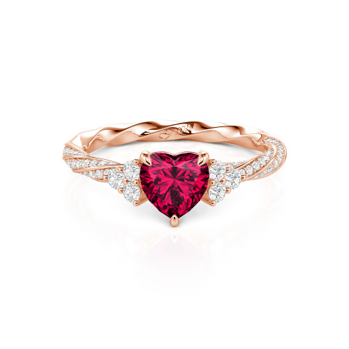 Jeulia Custom Twisted Heart Engagement Ring With Side Stone