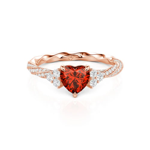 Jeulia Custom Twisted Heart Engagement Ring With Side Stone