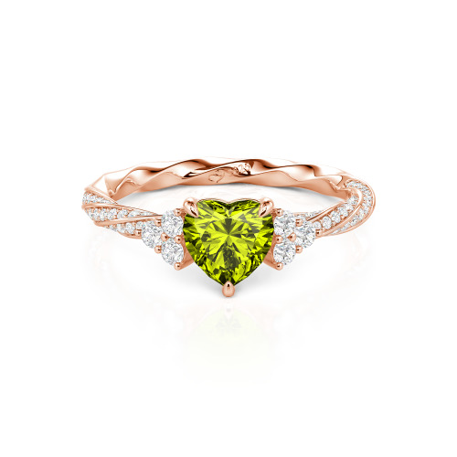 Jeulia Custom Twisted Heart Engagement Ring With Side Stone