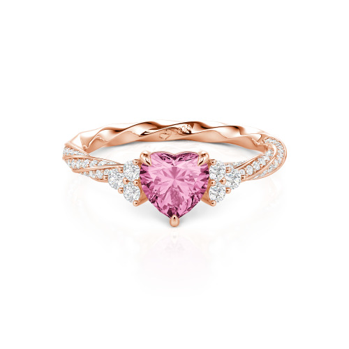 Jeulia Custom Twisted Heart Engagement Ring With Side Stone