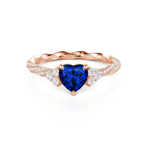 Jeulia Custom Twisted Heart Engagement Ring With Side Stone