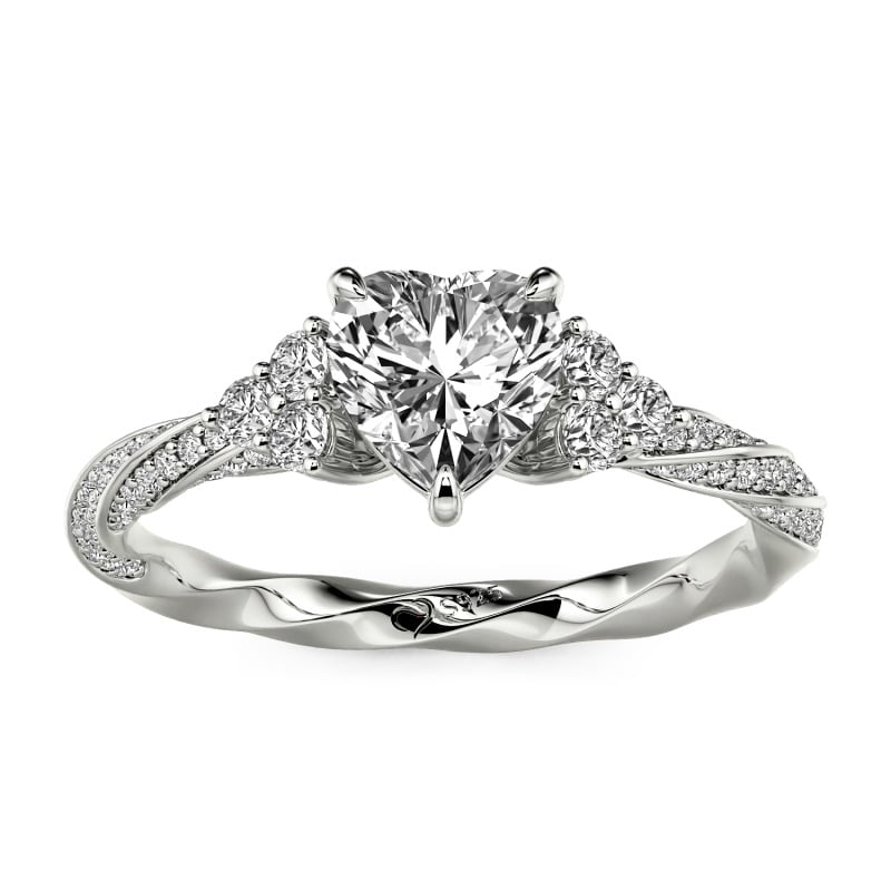 Jeulia Custom Twisted Heart Engagement Ring With Side Stone