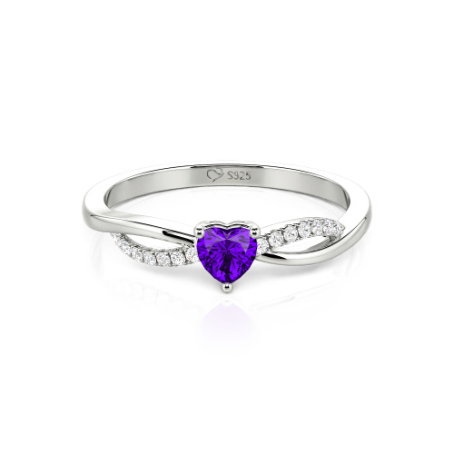 Jeulia Custom Two Tone Twist Heart Promise Ring