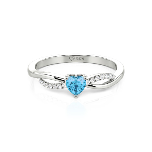 Jeulia Custom Two Tone Twist Heart Promise Ring