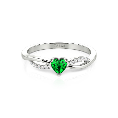 Jeulia Custom Two Tone Twist Heart Promise Ring