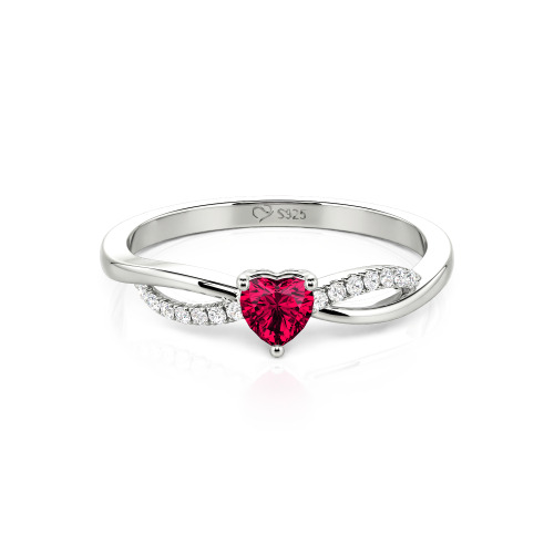Jeulia Custom Two Tone Twist Heart Promise Ring
