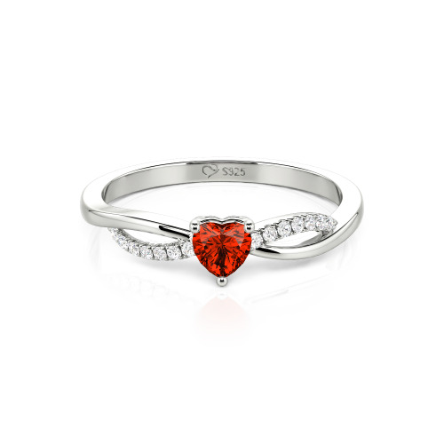 Jeulia Custom Two Tone Twist Heart Promise Ring