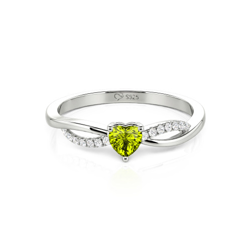 Jeulia Custom Two Tone Twist Heart Promise Ring