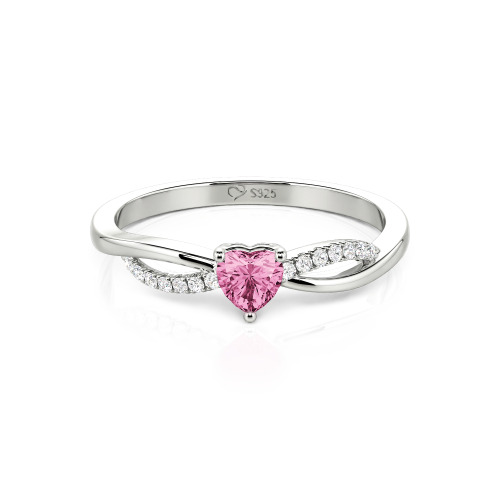 Jeulia Custom Two Tone Twist Heart Promise Ring