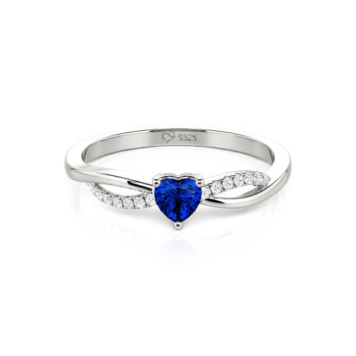 Jeulia Custom Two Tone Twist Heart Promise Ring