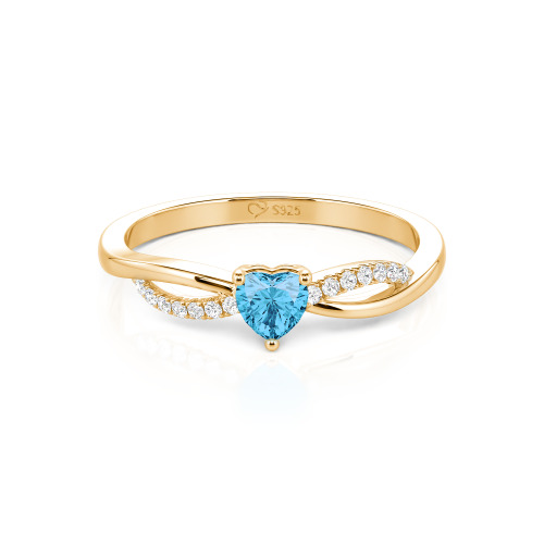 Jeulia Custom Two Tone Twist Heart Promise Ring