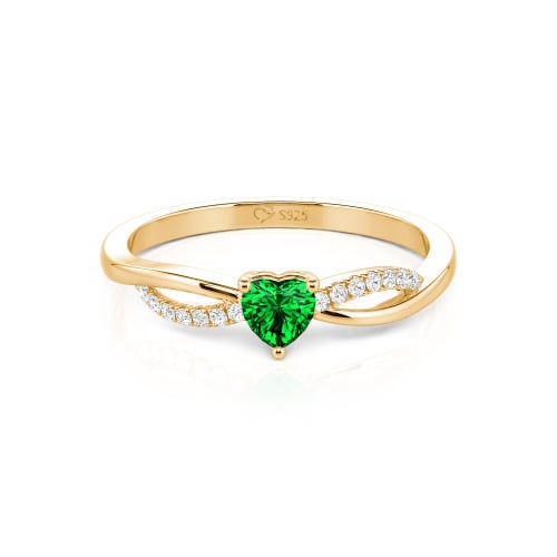Jeulia Custom Two Tone Twist Heart Promise Ring