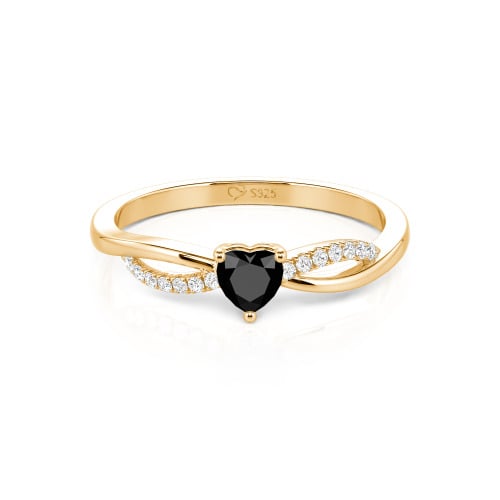 Jeulia Custom Two Tone Twist Heart Promise Ring