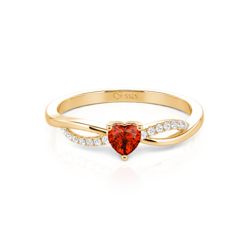 Jeulia Custom Two Tone Twist Heart Promise Ring