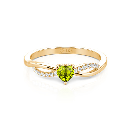 Jeulia Custom Two Tone Twist Heart Promise Ring