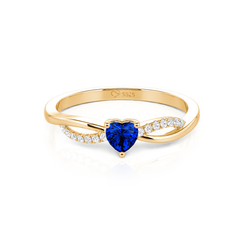 Jeulia Custom Two Tone Twist Heart Promise Ring