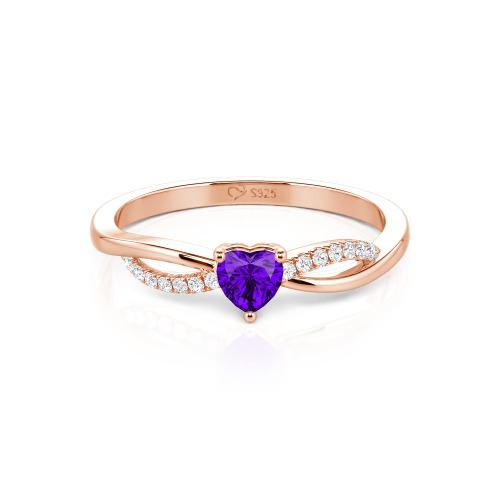 Jeulia Custom Two Tone Twist Heart Promise Ring