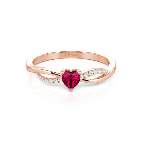 Jeulia Custom Two Tone Twist Heart Promise Ring