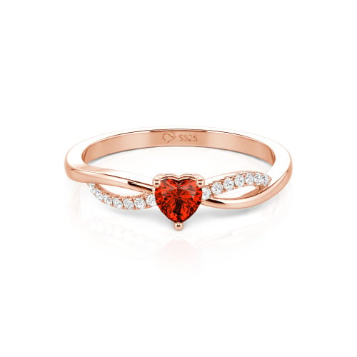 Jeulia Custom Two Tone Twist Heart Promise Ring