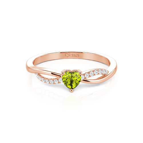 Jeulia Custom Two Tone Twist Heart Promise Ring