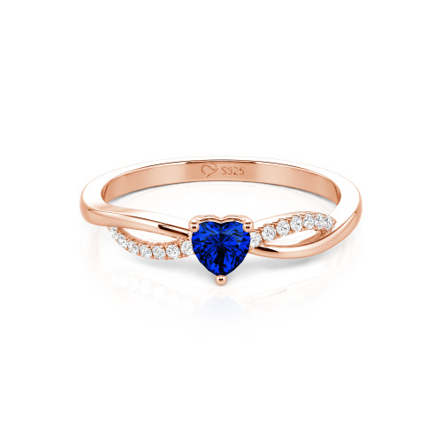 Jeulia Custom Two Tone Twist Heart Promise Ring