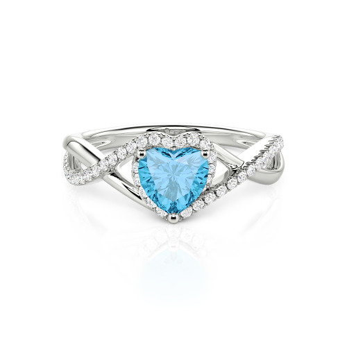 Jeulia Custom Twisted Halo Heart Shaped Engagement Ring