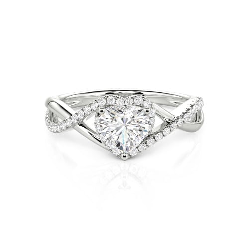Jeulia Custom Twisted Halo Heart Shaped Engagement Ring