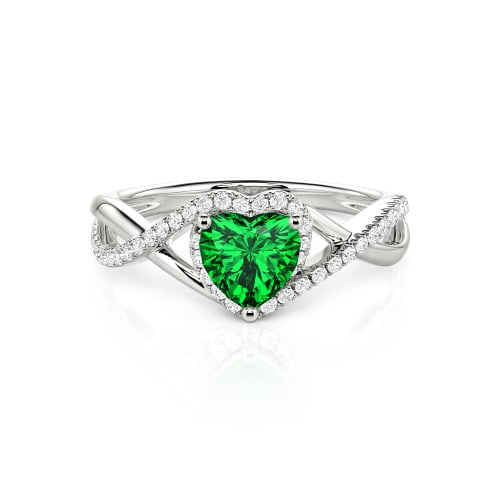 Jeulia Custom Twisted Halo Heart Shaped Engagement Ring