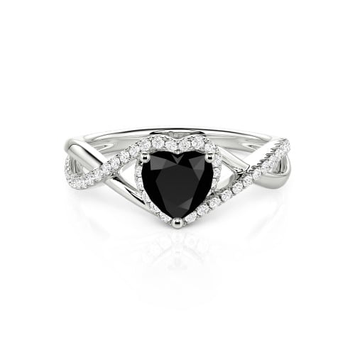 Jeulia Custom Twisted Halo Heart Shaped Engagement Ring