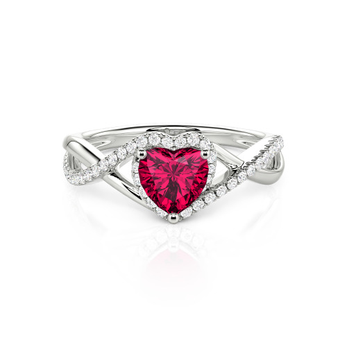 Jeulia Custom Twisted Halo Heart Shaped Engagement Ring