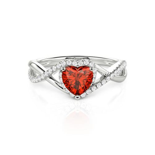Jeulia Custom Twisted Halo Heart Shaped Engagement Ring