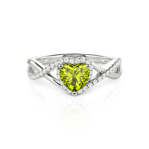 Jeulia Custom Twisted Halo Heart Shaped Engagement Ring