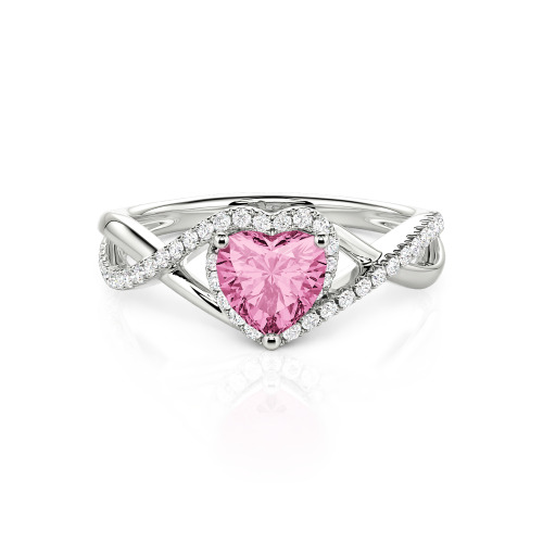 Jeulia Custom Twisted Halo Heart Shaped Engagement Ring