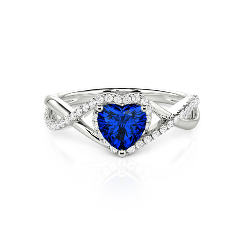 Jeulia Custom Twisted Halo Heart Shaped Engagement Ring