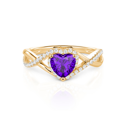 Jeulia Custom Twisted Halo Heart Shaped Engagement Ring