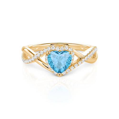 Jeulia Custom Twisted Halo Heart Shaped Engagement Ring