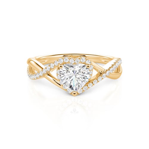 Jeulia Custom Twisted Halo Heart Shaped Engagement Ring