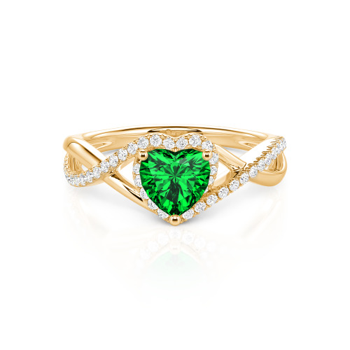 Jeulia Custom Twisted Halo Heart Shaped Engagement Ring