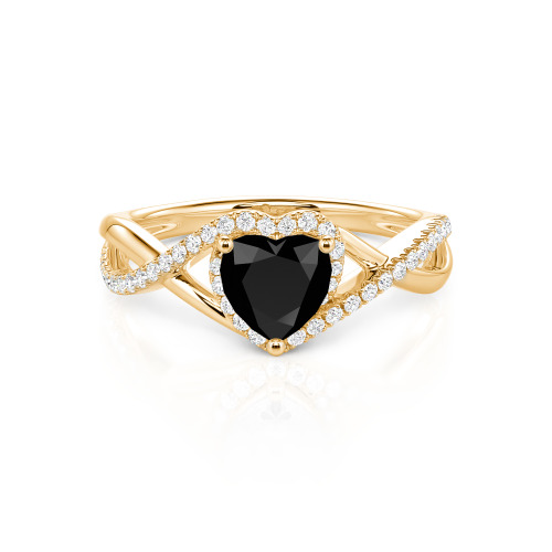 Jeulia Custom Twisted Halo Heart Shaped Engagement Ring