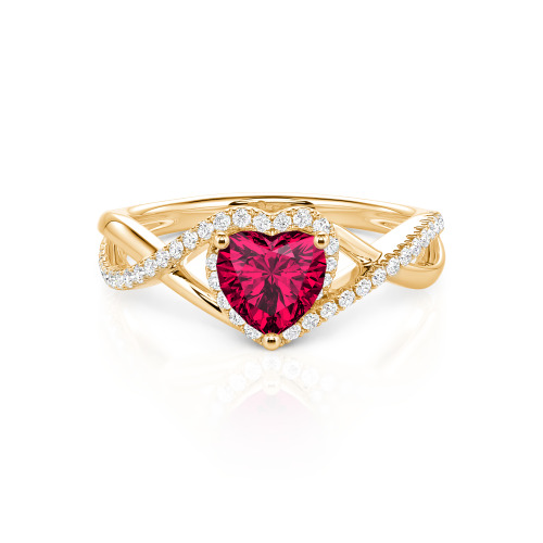 Jeulia Custom Twisted Halo Heart Shaped Engagement Ring